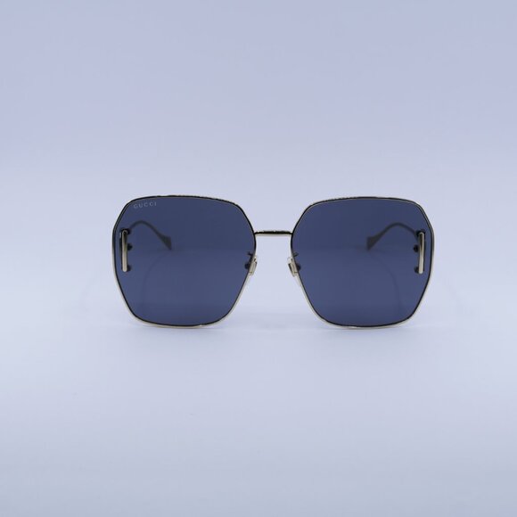 Gucci GG1207SA 002 Sunglasses Gold Square Frame, Grey Lenses main image 5